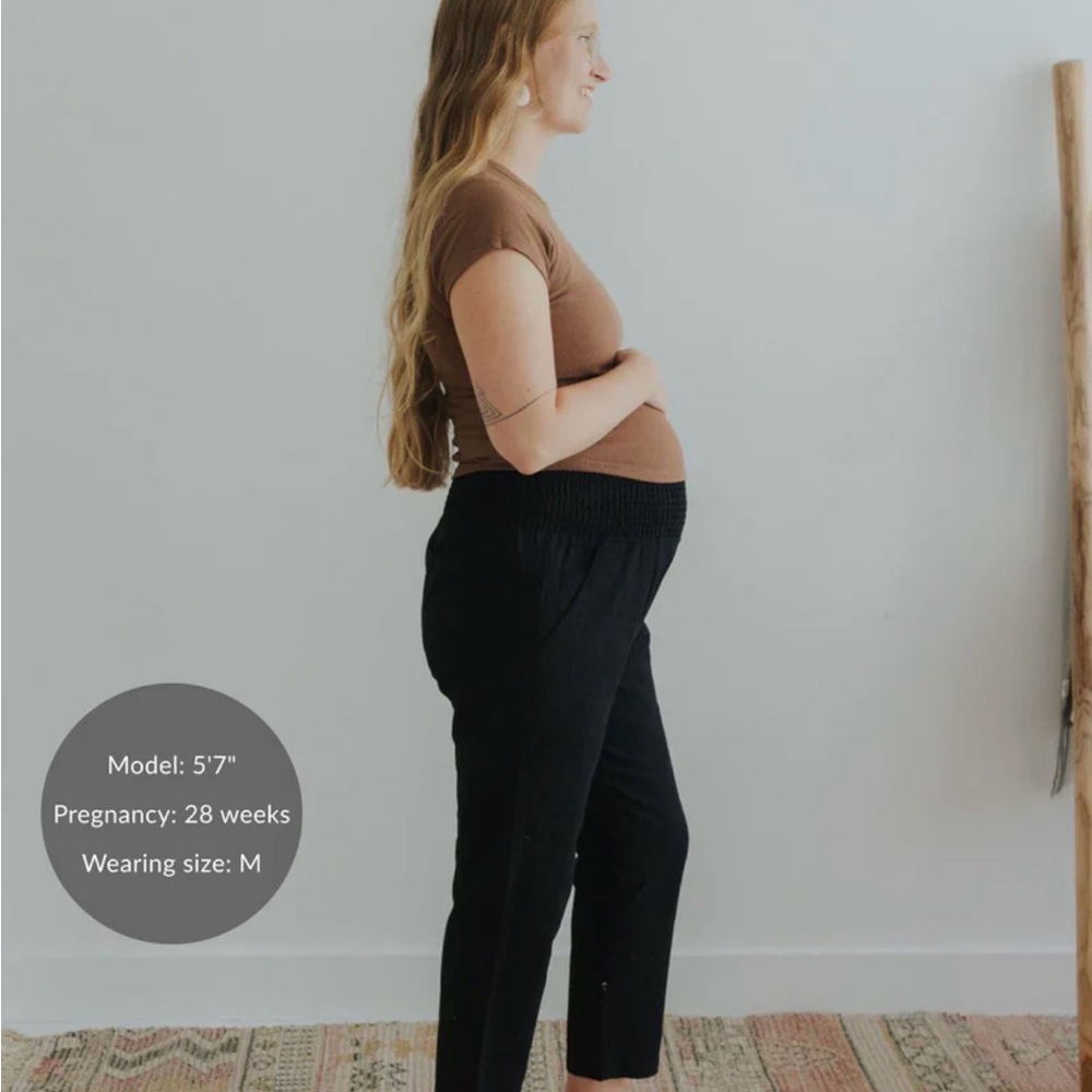 Maternity Black Knit Waist Pants - Comfortable Everyday Trousers